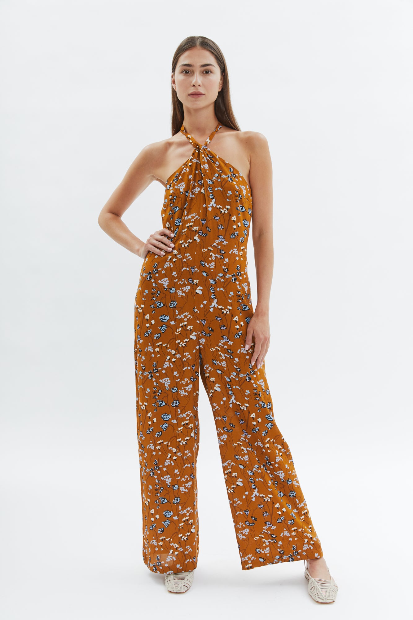 Charlotte Jumpsuit Caramel Floral