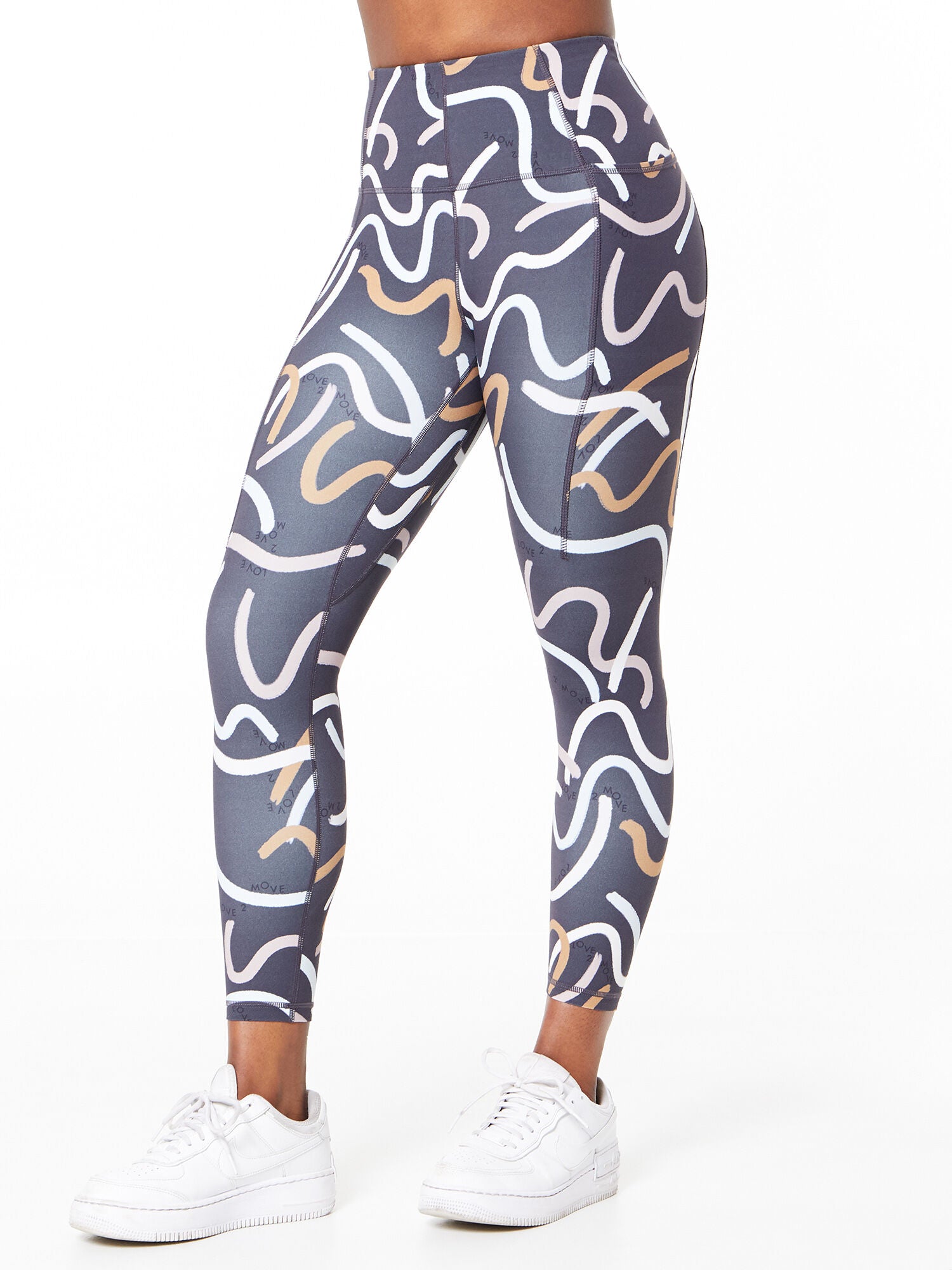 Zero Gravity Statement 7/8 Running Leggings Oxford Blue