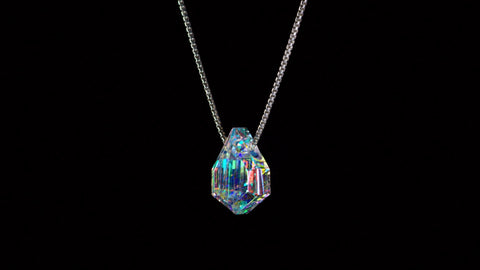 Wearable Sculpture Dichroic Glass Crystal Pendant Necklace