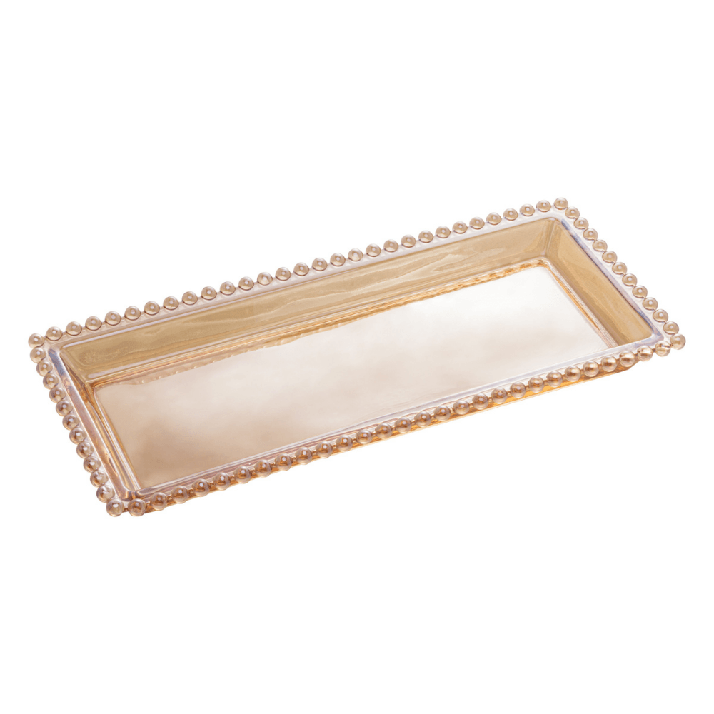 Travessa de Cristal de Chumbo Pearl Âmbar - 30 cm