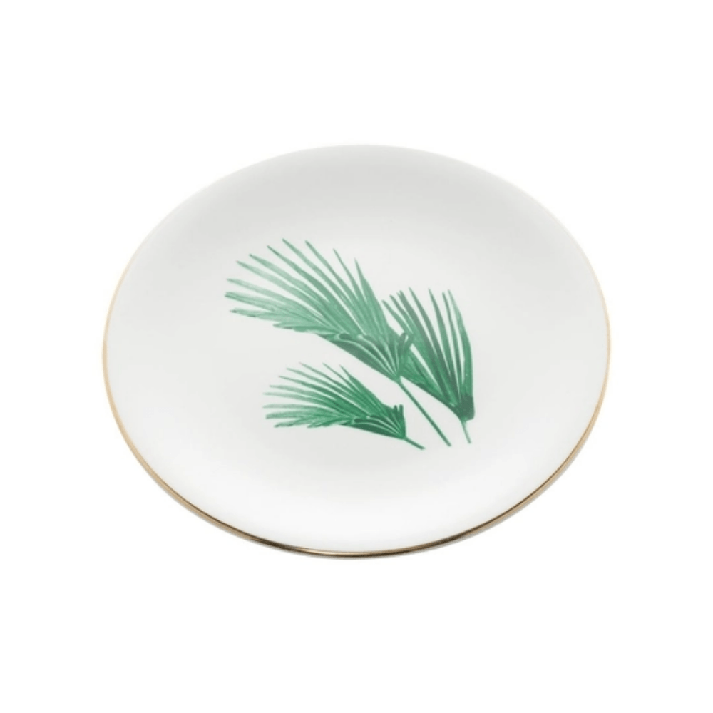 Mini Prato Decorativo Porcelana Leaf Redondo - 15 cm