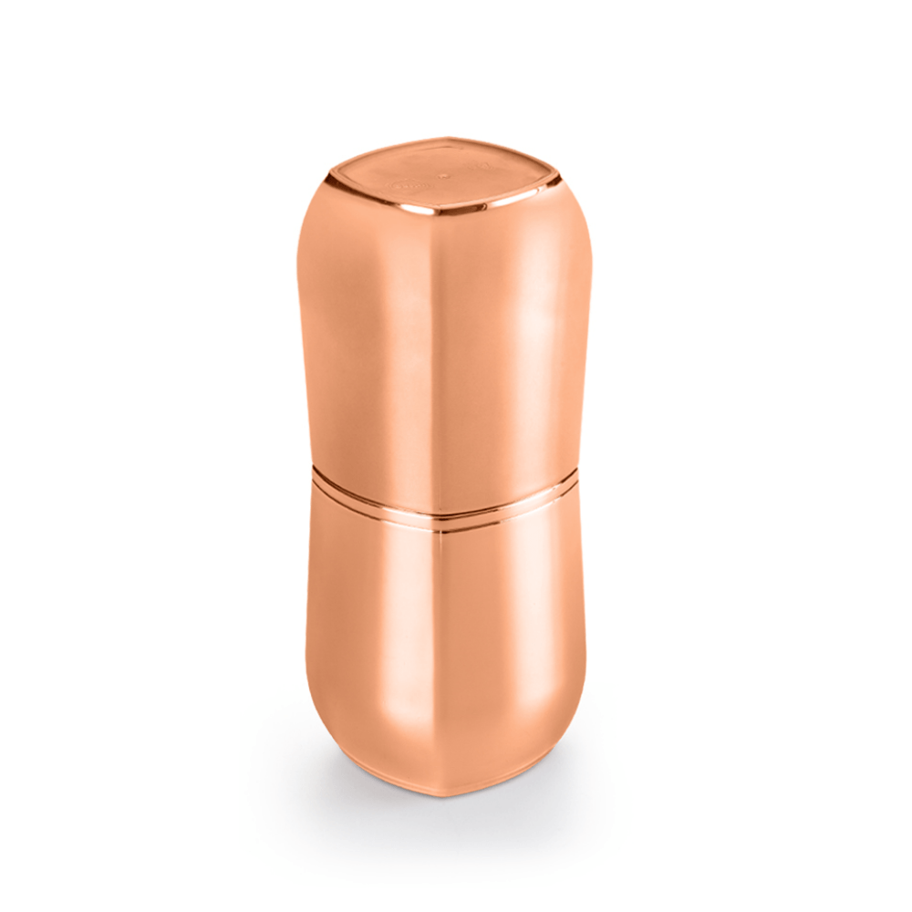 Porta Escova e Creme Dental Com Tampa Rose Gold - 20,5 cm