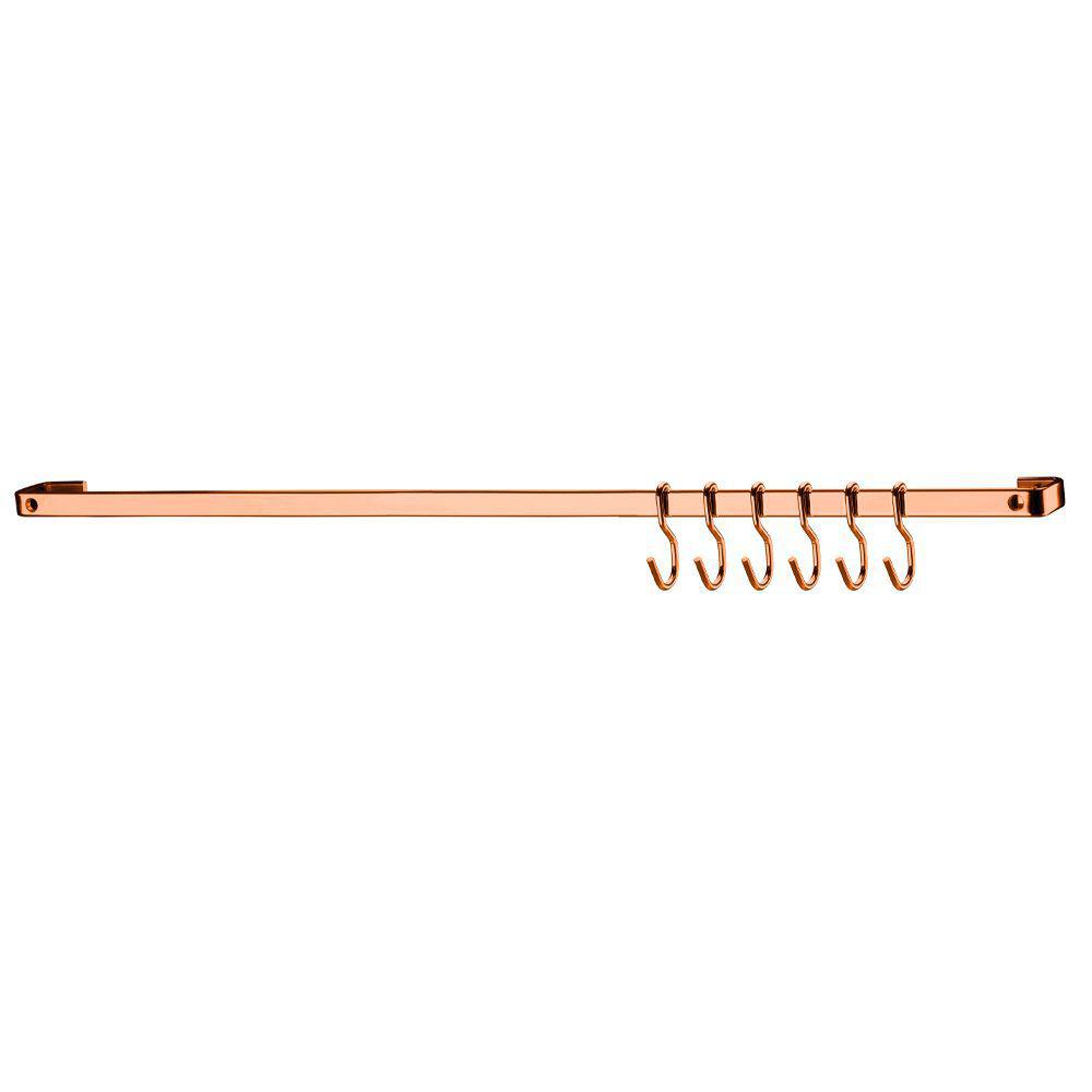 Barra De Cozinha 30 Cm Porta Utensílios 6 Ganchos Rose Gold