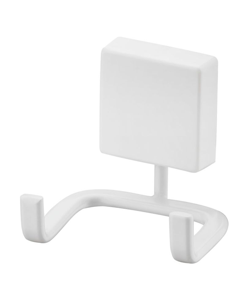 Gancho Duplo com Fixação Parafuso 6,5 cm x 6 cm x 5,5 cm Branco Fosco