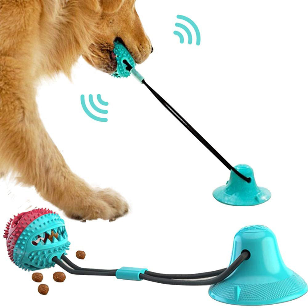 Interactive Silicon Suction Cup Dog Toy for Chew, Tug & Tooth Cleaning