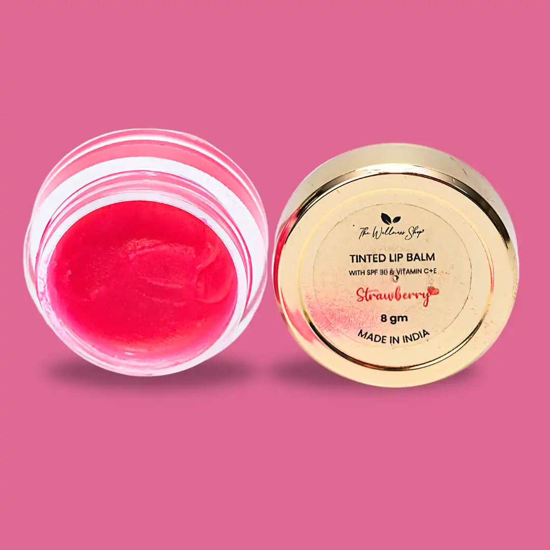 TINTED LIP BALM WITH SPF 30 INFUSED WITH VITAMIN C + E - STRAWBERRY
