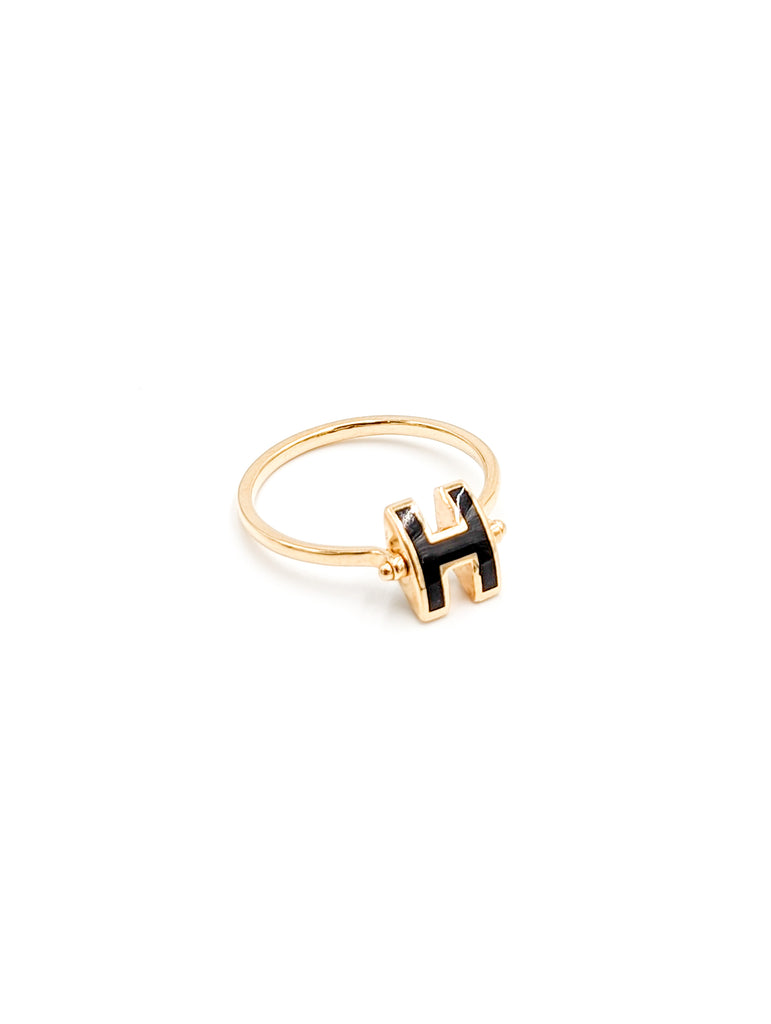 Engravable Square Ridge Signet Ring | 18ct Gold Plated Vermeil | Missoma