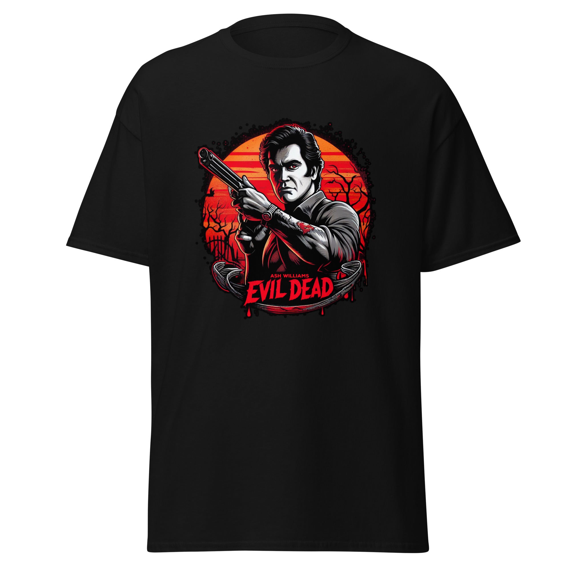 "Ash Williams Evil Dead T-Shirt - Groovy Horror Icon Apparel - Graphic Bootleg