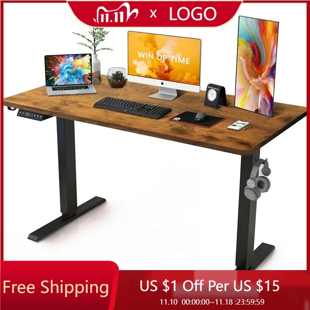 Standing Desk Adjustable Height- 55 X 24 Inches Whole Piece Desktop Stand Up Desk, Electric Standing Desk, Sit To Stand Desk