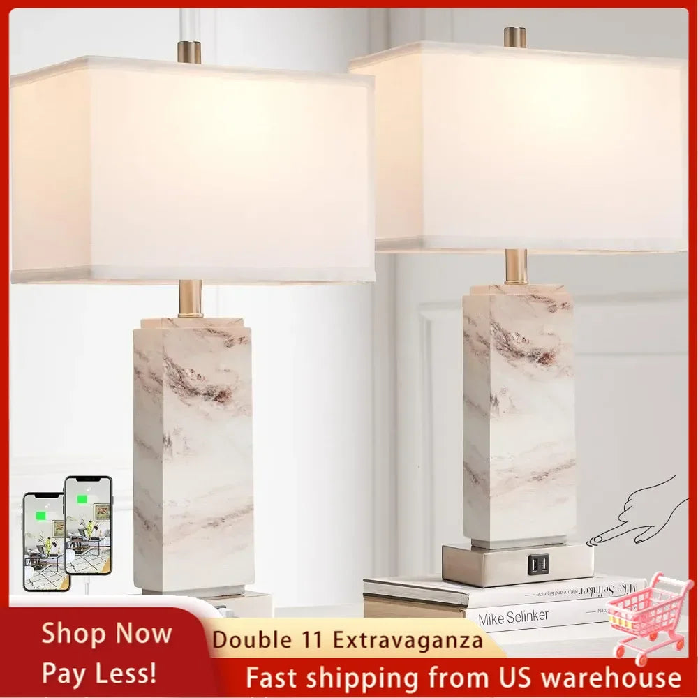 Rustic Resin Bedside Table Lamp Bedroom Bedside Coffee Table Reading Light Led Desk Lamp LED Bulb Included Indoor Lighting