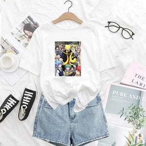 Assassination Classroom: Print T Shirt Funny Harajuku Tshirt Short Sleeve White T-Shirt Female Tops Tees - ILiveForAnime