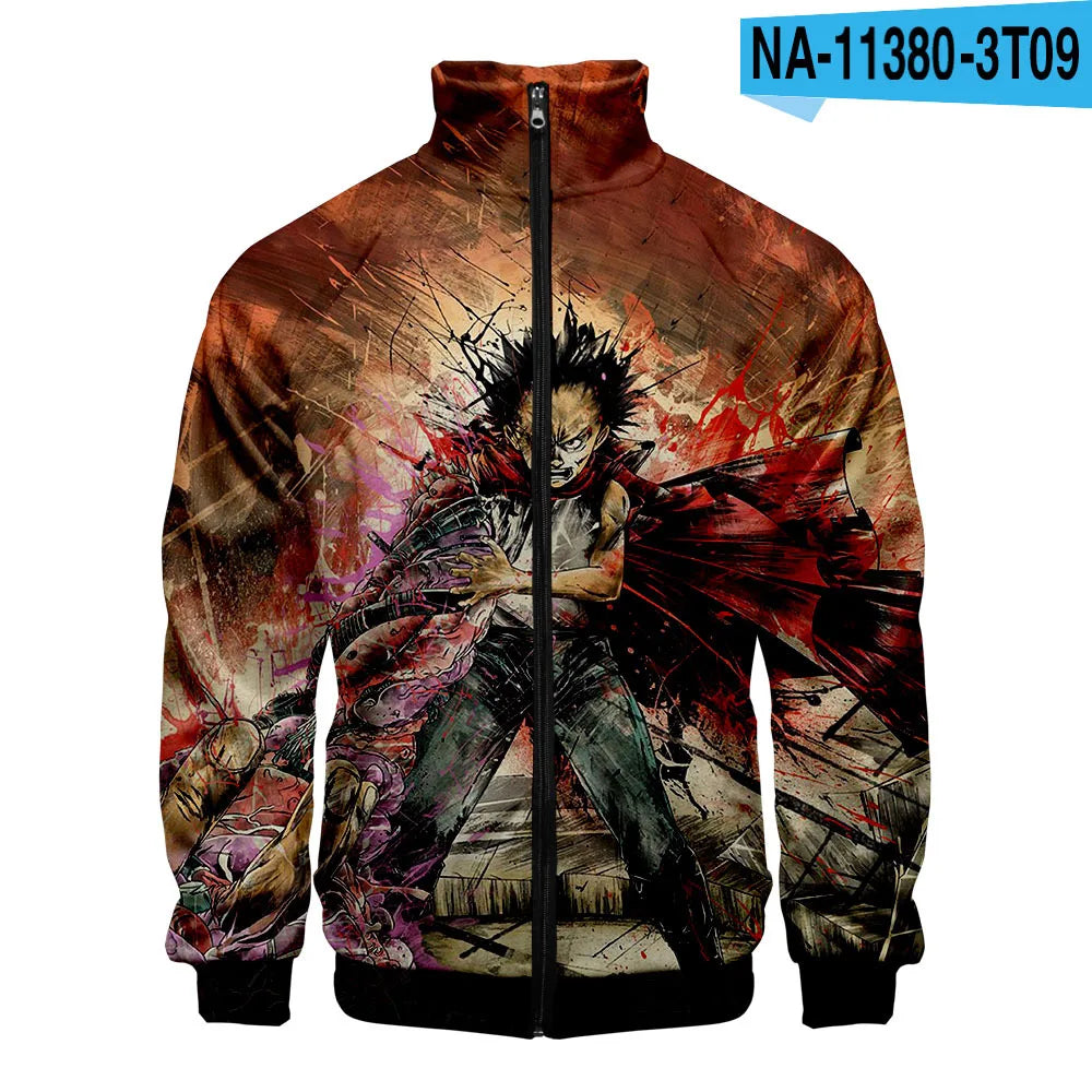 Akira:  3D Print Stand Collar Hoodie Hip Hop Men Women Zipper Hoodies Jacket Sweatshirts Clothes