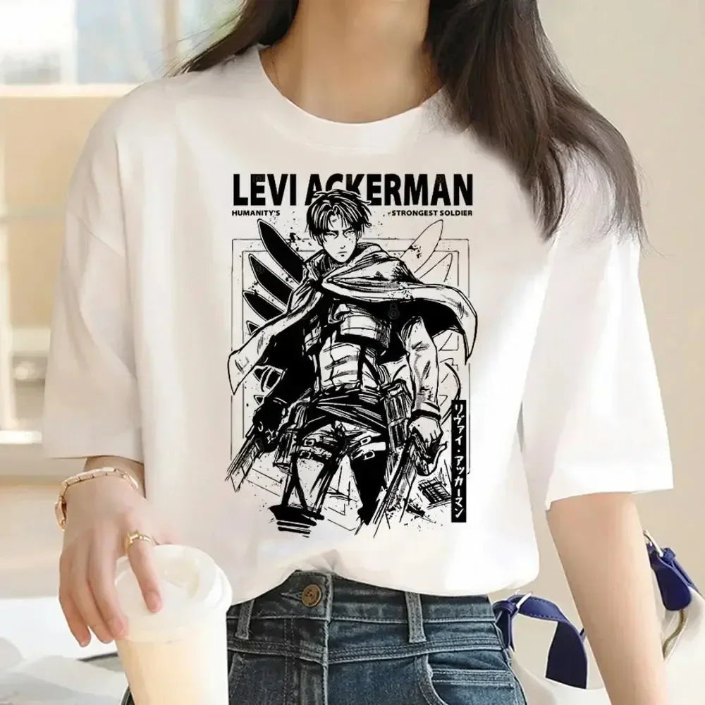Attack on Titan: Graphic Print Harajuku T Shirt Casual Fashion Short Sleeve T-Shirt Women Graphic T Shirts
