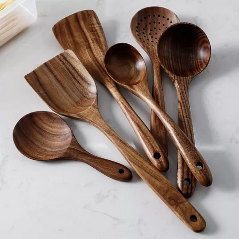 UPGRADE YOUR COOKING GAME WITH TEAK WOOD UTENSILS - Tilly Living