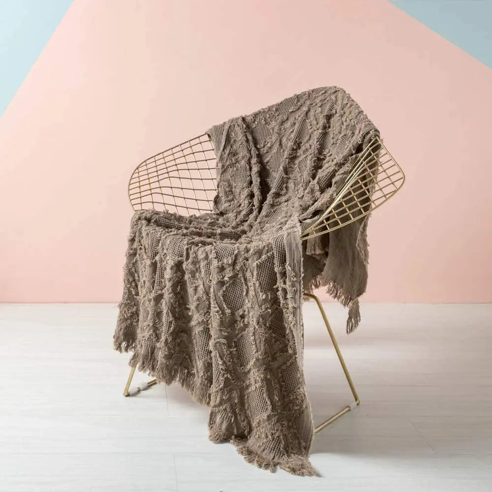 Simple&Opulence Coral Fleece Fabric Sofa Plaid Blanket