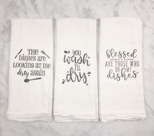 Funny Kitchen Flour Sack Towels - Individual – Shower Them With Gifts LLC