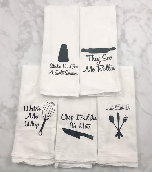 Funny Kitchen Flour Sack Towels - Individual