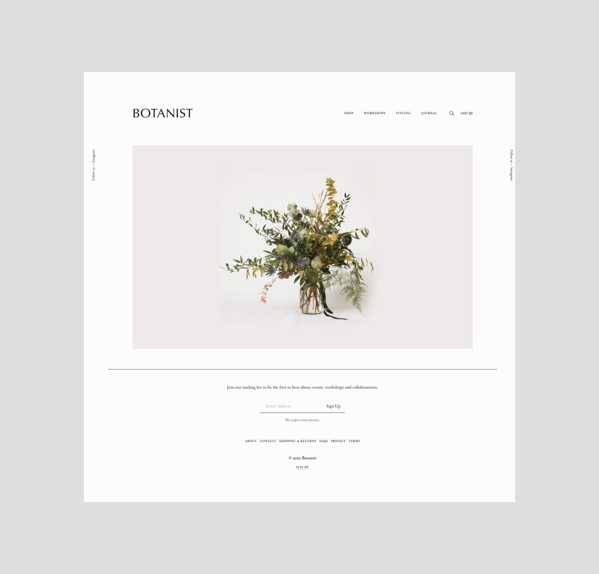 Botanist Homepage Desktop