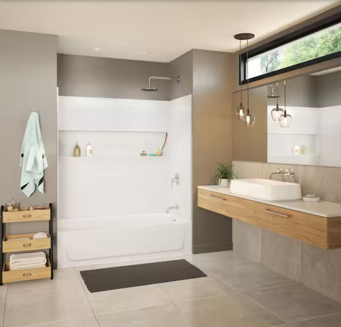 Bootz Industries
Nextile 30 in. x 60 in. x 60 in. 4-Piece Direct-to-Stud Alcove Tub Surround in White