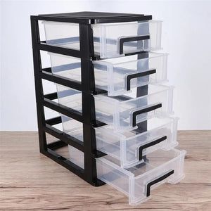 Plastic Storage Drawer Organizer - Cabinet Box with Desktop Shelf, Stackable Furniture Bins - The island emporium - Stackable Plastic Drawer