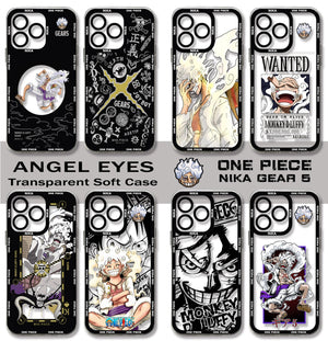 Japan Anime Luffys Gear 5 Phone Case For iPhone 15 14 13 12 Mini 11 Pro Max X XR XS 8 SE 2020 Plus One Pieces Transparent Cover - The island emporium