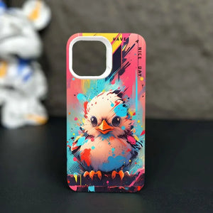 Max Protective Sleeve Fashion Graffiti- Cartoon Animal Pattern Matte iPhone Case - The island emporium