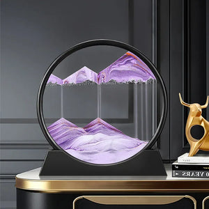 3D Moving Sand Art Picture Round Glass Deep Sea Sandscape in Motion Display Flowing Sand Frame Relaxing - The island emporium