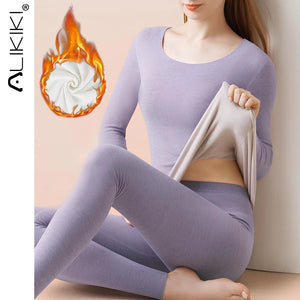 Women's Thermal Underwear Set First Base Layer Long Johns Fleece Lined Undershirt For Winter Cold Weather Thermal Clothing - The island emporium