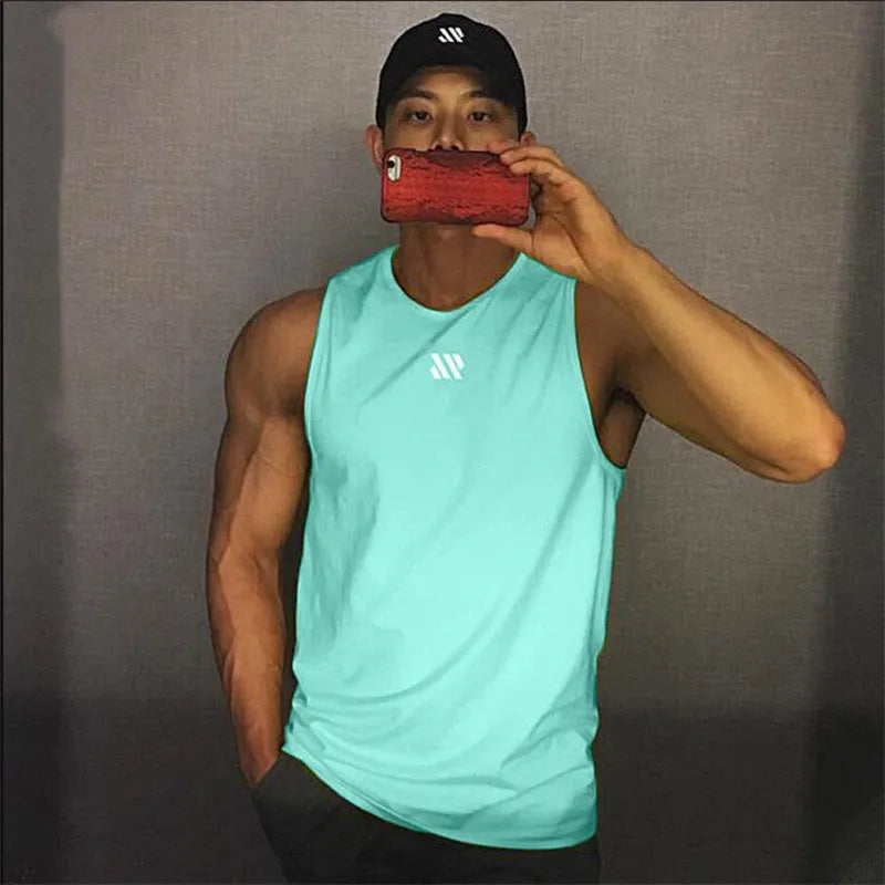 Gym Breathable Tank Top for Men-Sleeveless Fitness Shirt