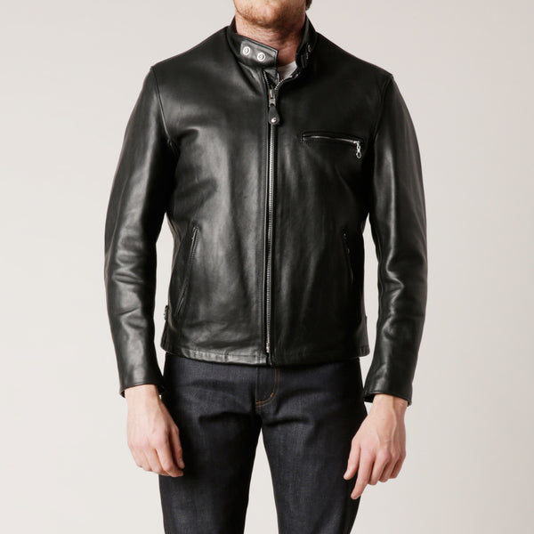 Schott Cafe Racer | Schott 141 Leather Cafe Jacket - Brooklyn Denim Co.