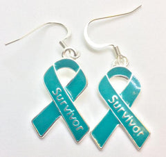 teal survivor earrings