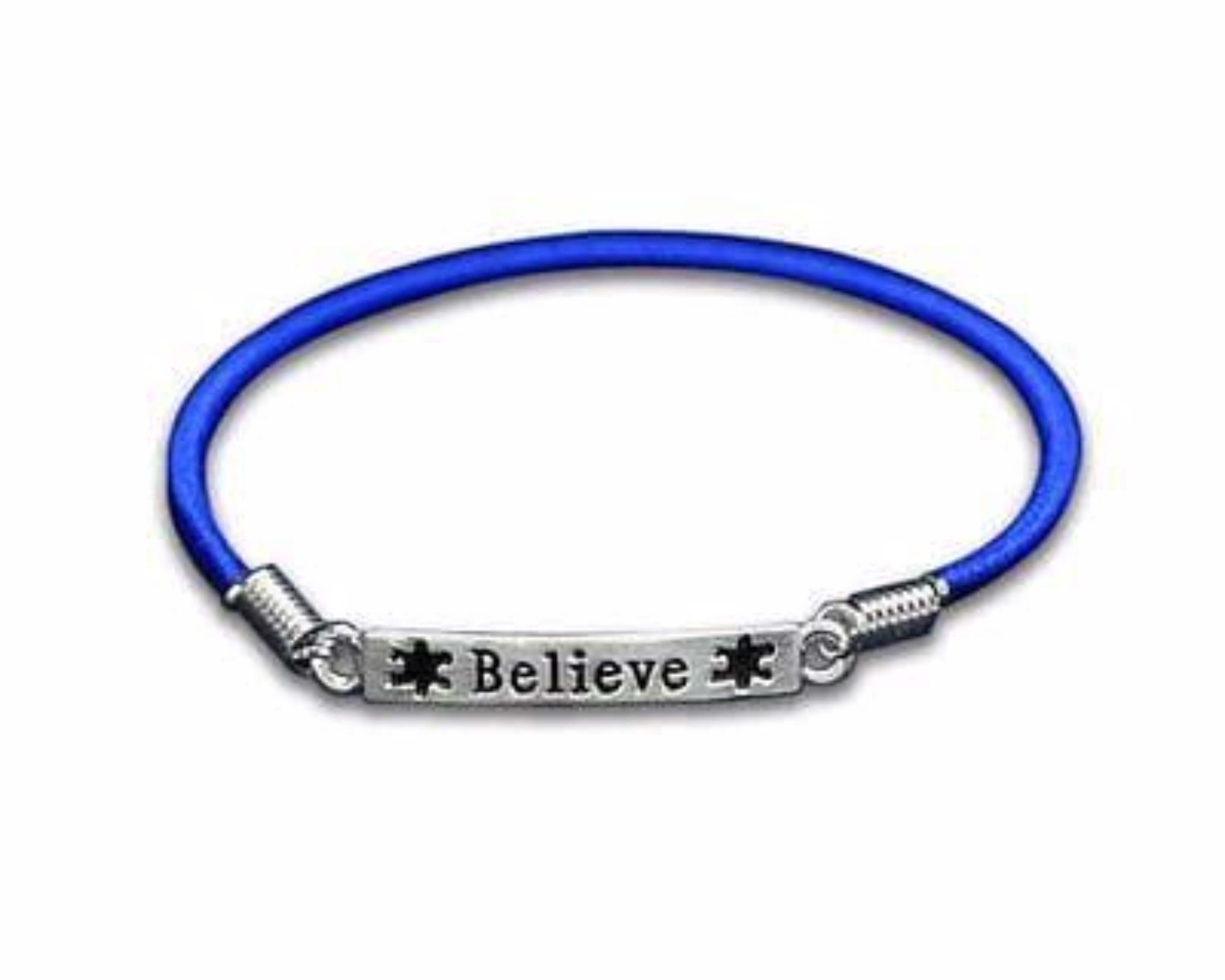 Mental Health Awareness Believe Stretch Charm Bracelet