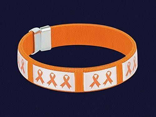 Orange Ribbon Awareness Bangle Bracelet