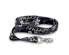 ALZHEIMERS, EPILEPSY, ADHD AWARENESS PURPLE RIBBON HOPE STRENGTH LANYARD