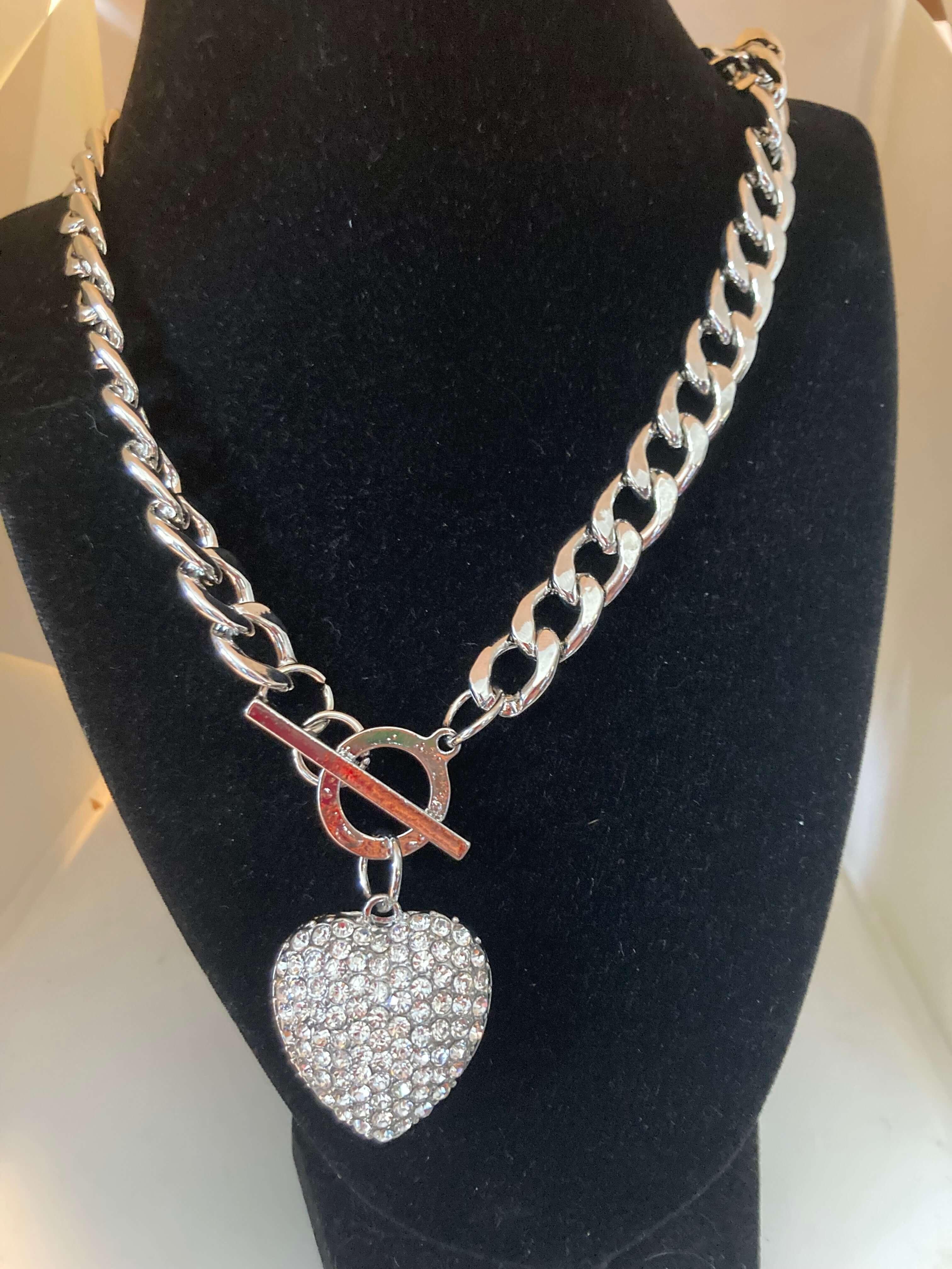 Silver Heart Silver Necklace Set