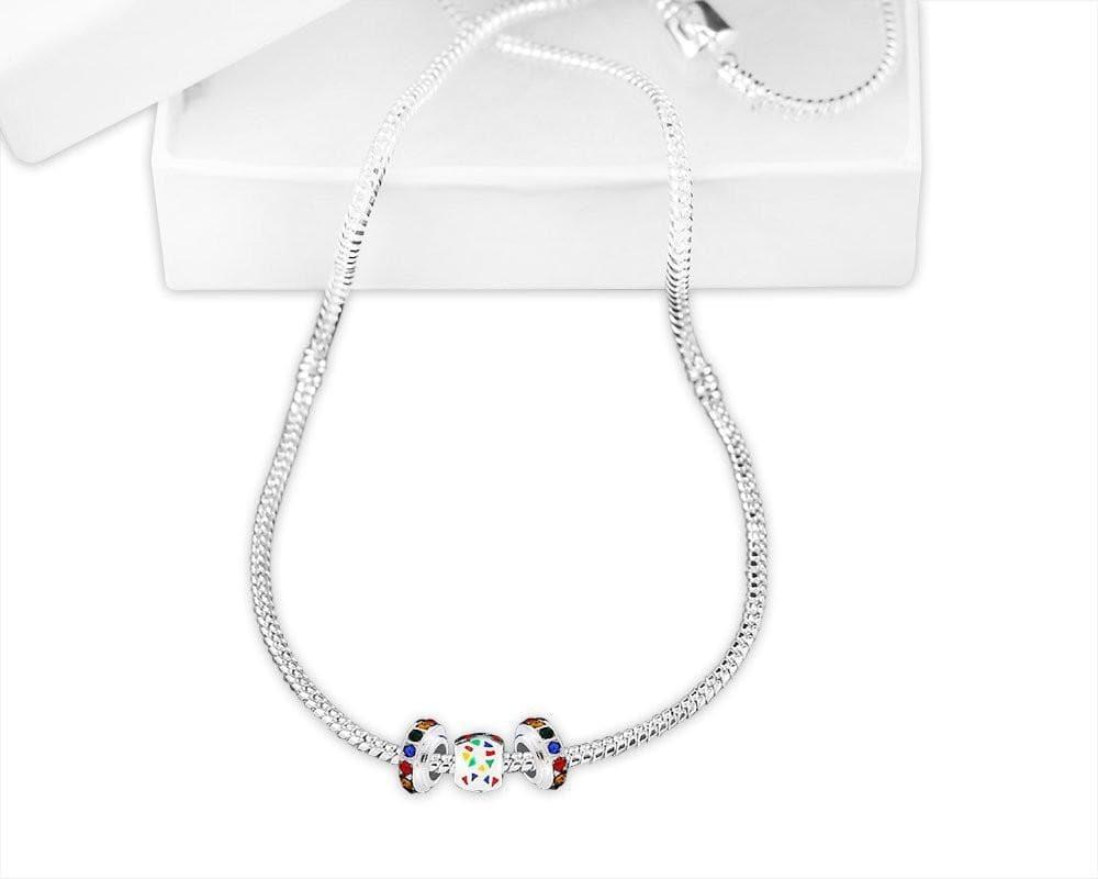 Autism Ribbon Charm Necklace