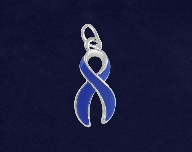 Large Dark Blue Ribbon Necklace for Causes