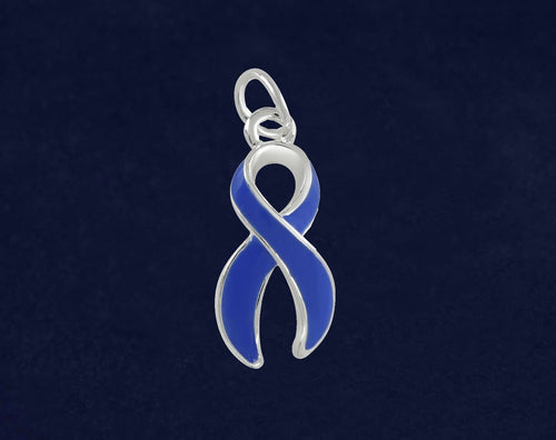 Dark Blue Ribbon Hanging Charm for Causes - The House of Awareness