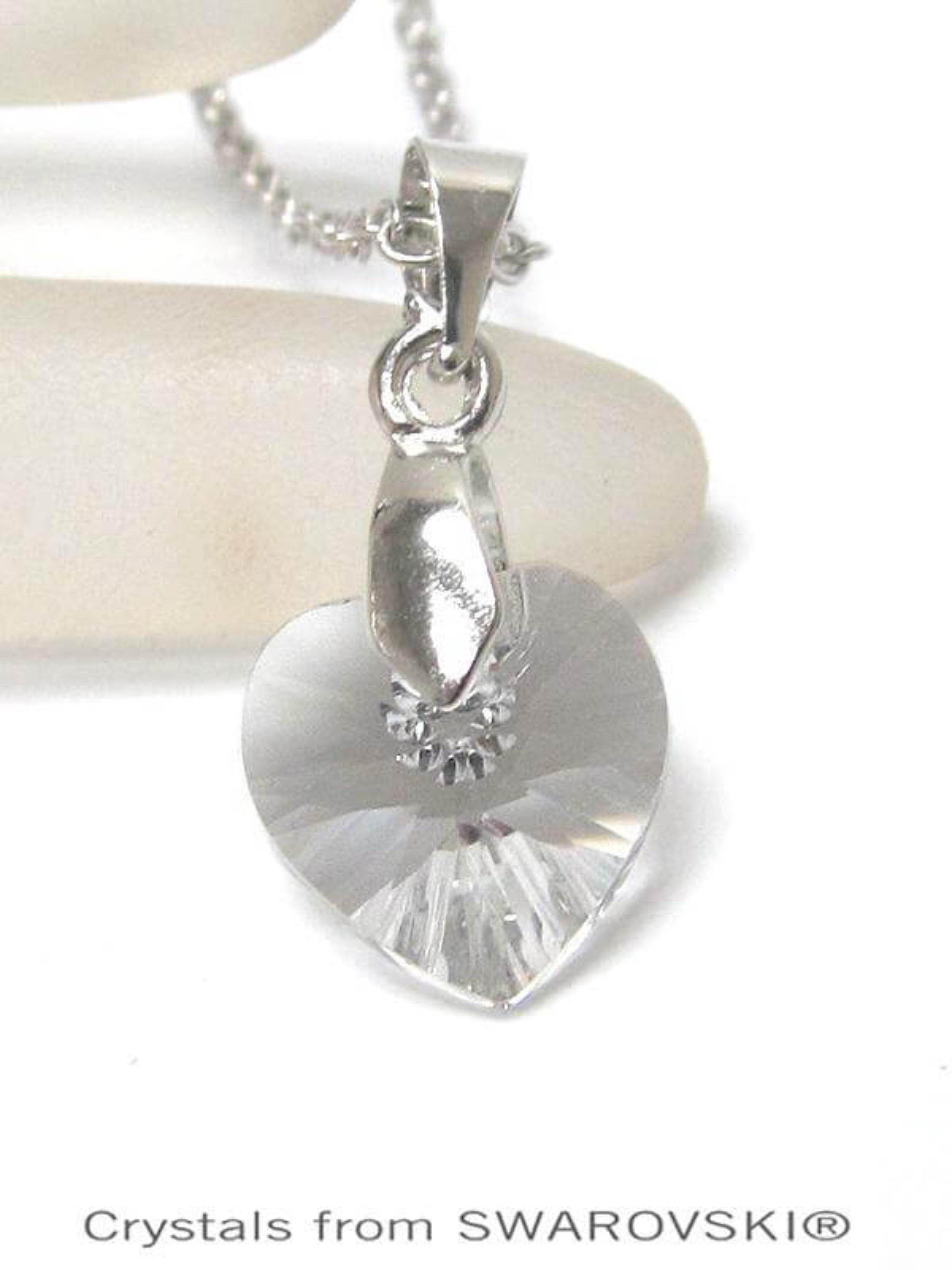 Genuine Swarovski Clear Crystal Semplice Heart Pendant Necklace