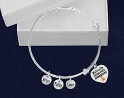 Multiple Sclerosis Awareness Ribbon Necklace and Bracelet Set