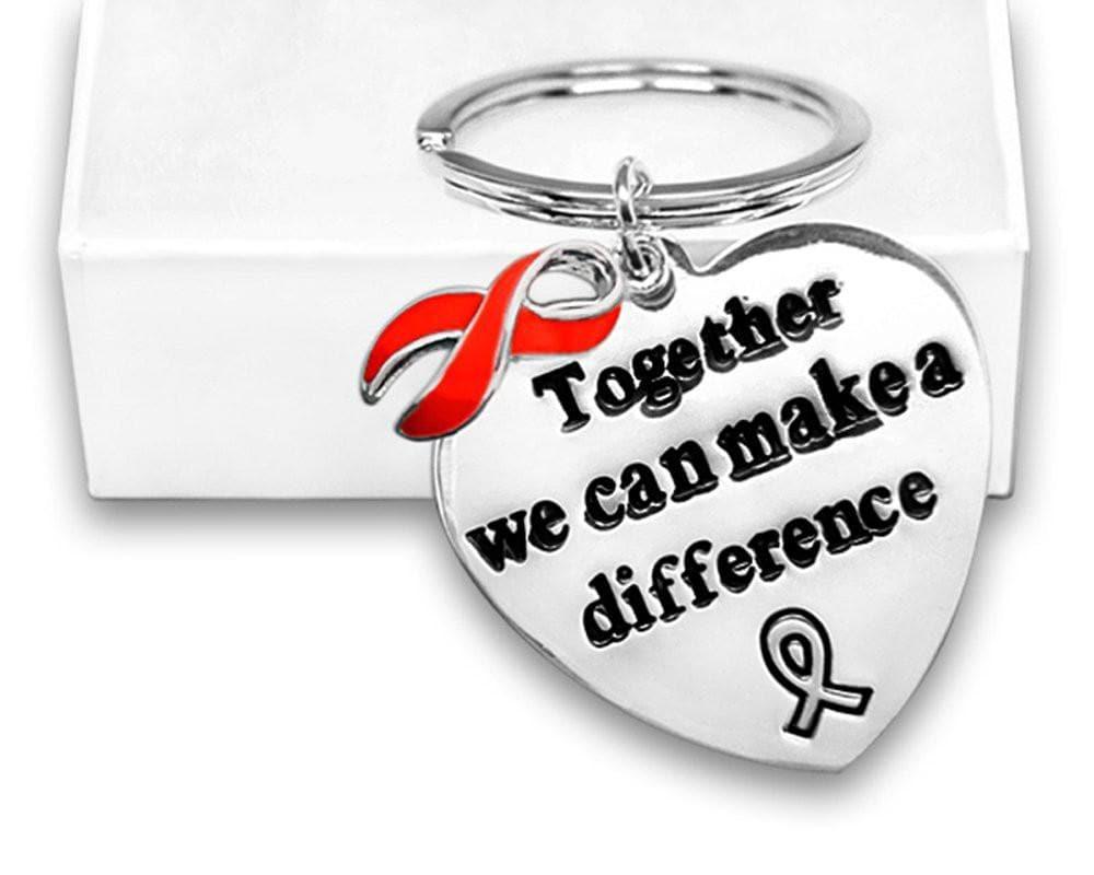 Red Ribbon Awareness Key Chain in a Gift Box