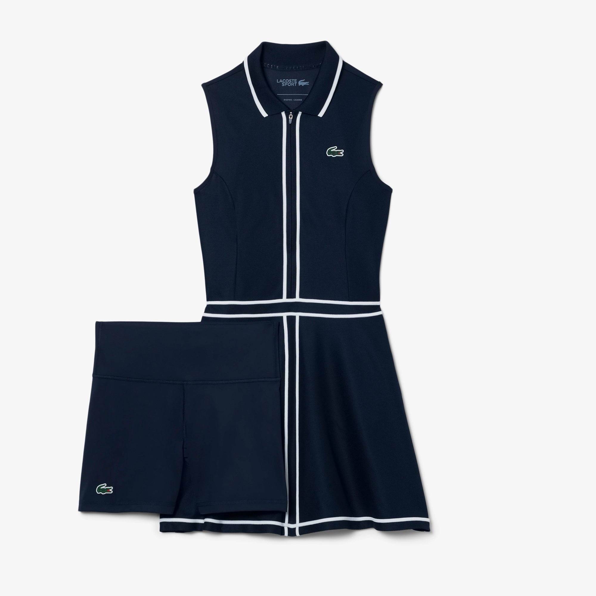 LACOSTE WOMENS ULTRA DRY HERITAGE TRIM GOLF DRESS - Image 3