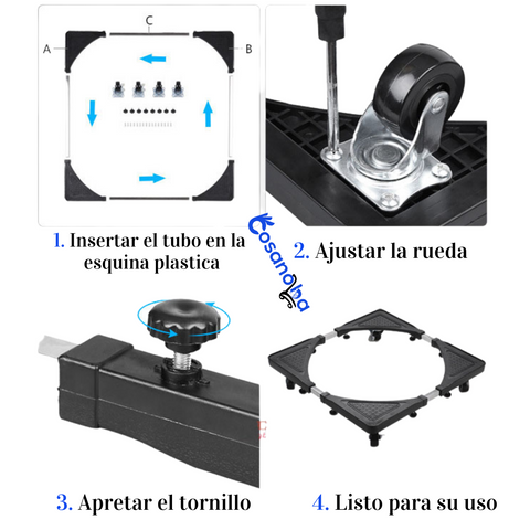 Carro Con Ruedas Para Mover Lavadora, Nevera, Lavavajillas y Mucho Más