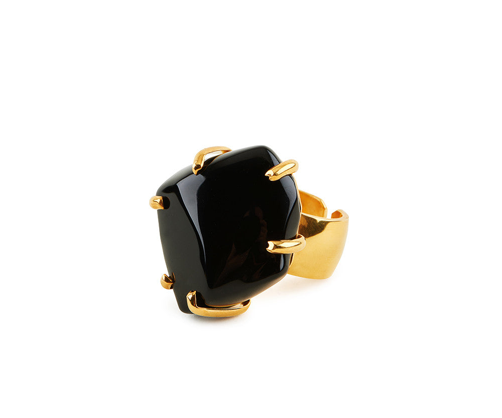 Black Glass Chunk Ring – Mariquita Masterson