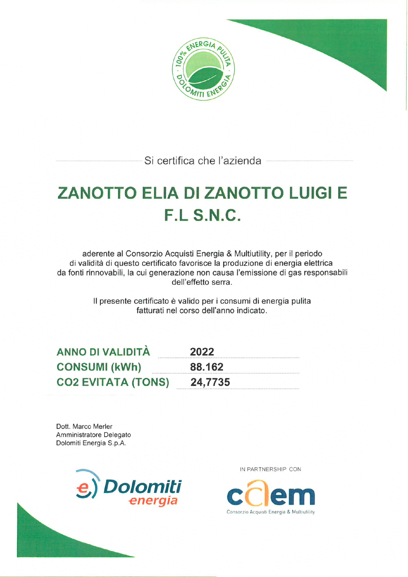 certificazione green