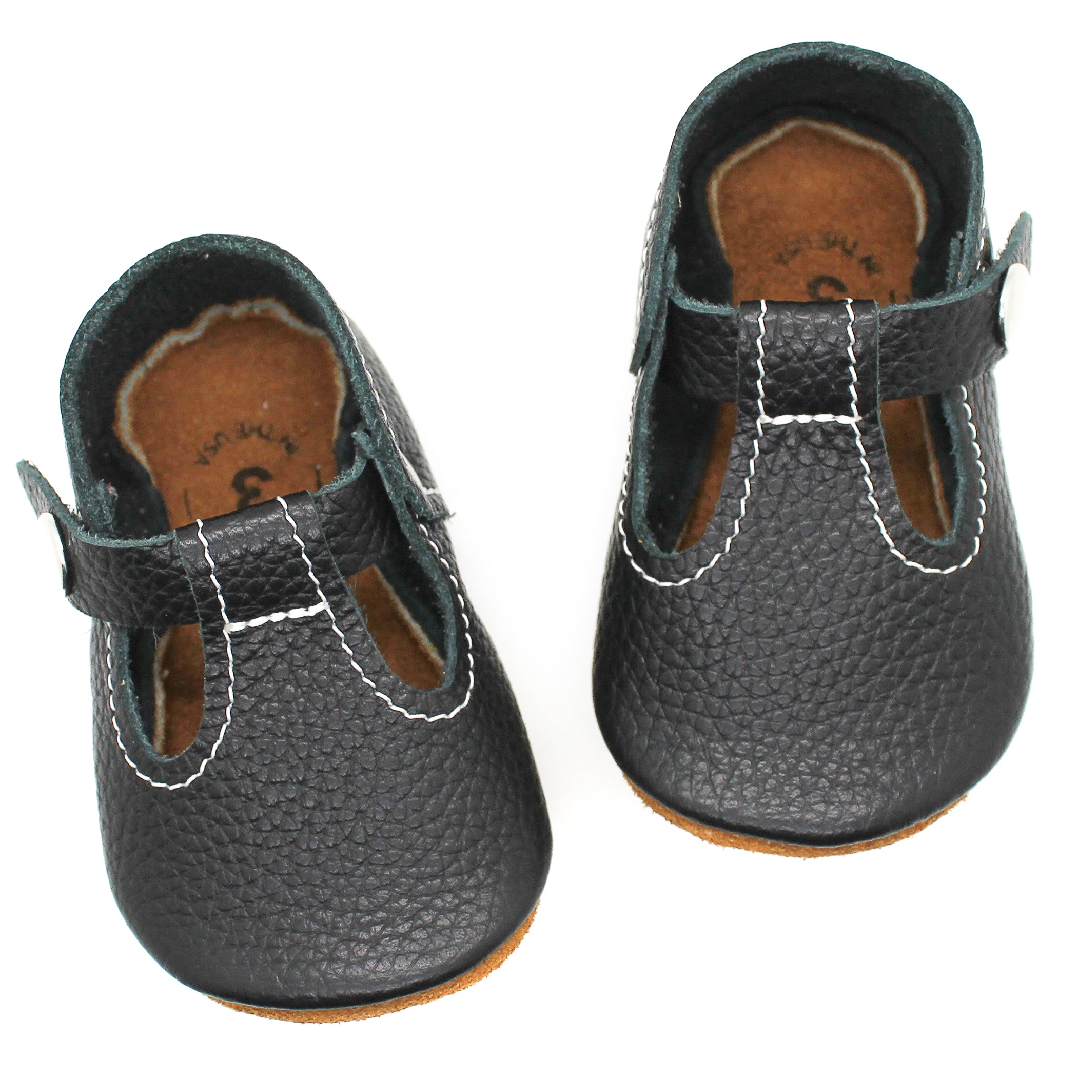 leather t strap baby shoes