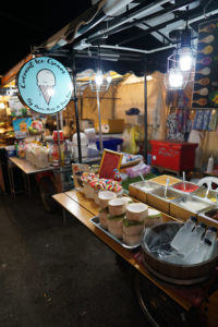 Ice cream stall in a ight market at Hua Hin, Thailand