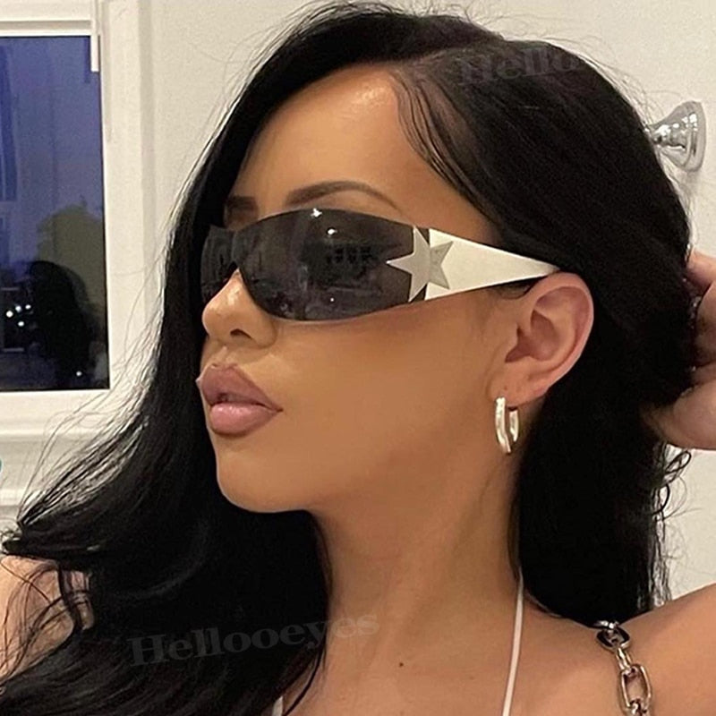 Luxury Punk Sports Sunglasses Women Brand Designer Y2K UV400