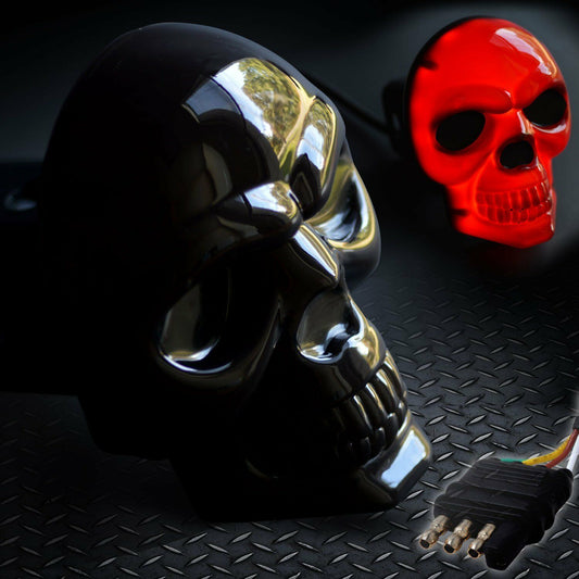 Skull Hitch Cover Black 6529 LED Tow Hitch Light Cover Fits 2" &  1-1/4" Both