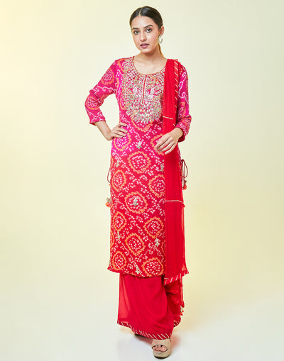 Aggregate 192+ bandhani palazzo suit best